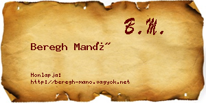 Beregh Manó névjegykártya